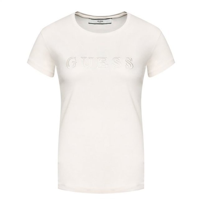 Guess – Logo triko, Krémová barva
