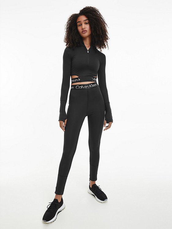 Zip top – Calvin Klein Performance, Černá barva Ženy