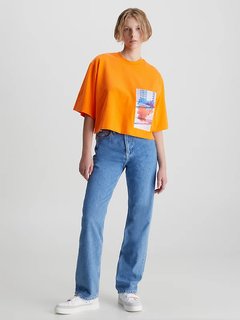 Luxusní Motion Floral triko, Oranžová barva, XS, S, M