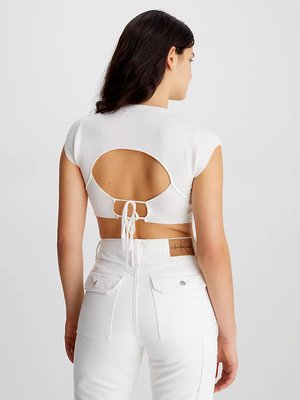 Cropped top – Calvin Klein Jeans, Bílá barva Ženy