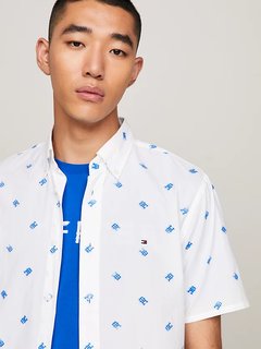 Luxusní Monogram Print košile, Bílá barva