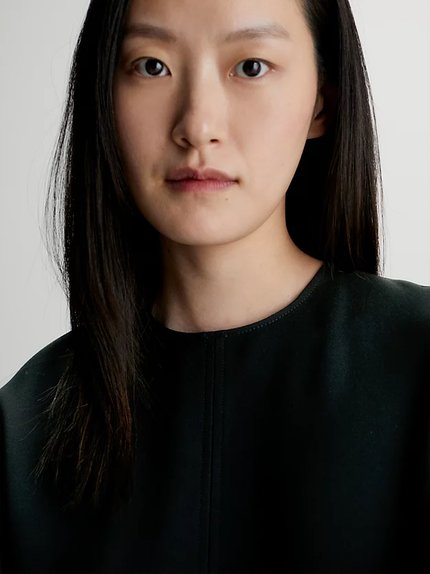 Módní Heavy Viscose šaty, Černá barva, 2023