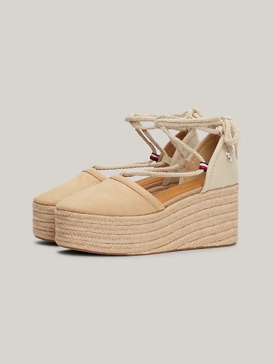Closed Toe Linen espadrilky – Tommy Hilfiger, Béžová barva Ženy