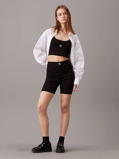 Luxusní Woven Label šortky, Černá barva, XS, S, M, L