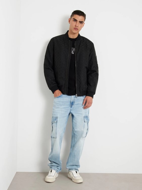 Bomber bomber – GUESS, Černá barva Muži
