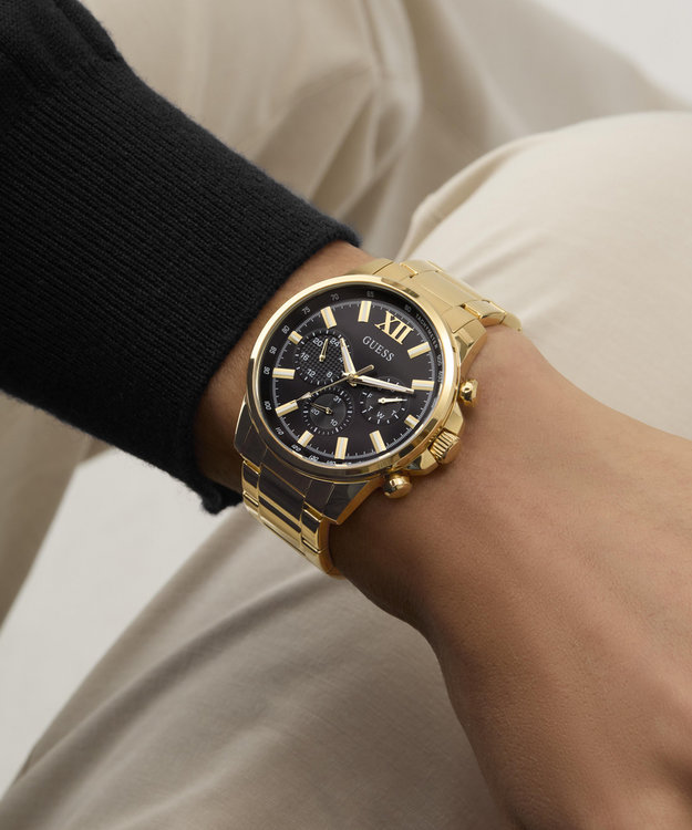 GUESS, Zlatá barva Walker hodinky