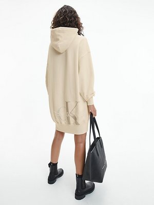 Monogram šaty – Calvin Klein Jeans, Béžová, Krémová barva Ženy