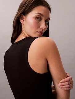 Monologo baby rib tank midi šaty Černá barva Ženy