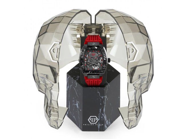 Luxusní THE $KELETON hodinky, Černá, Červená barva