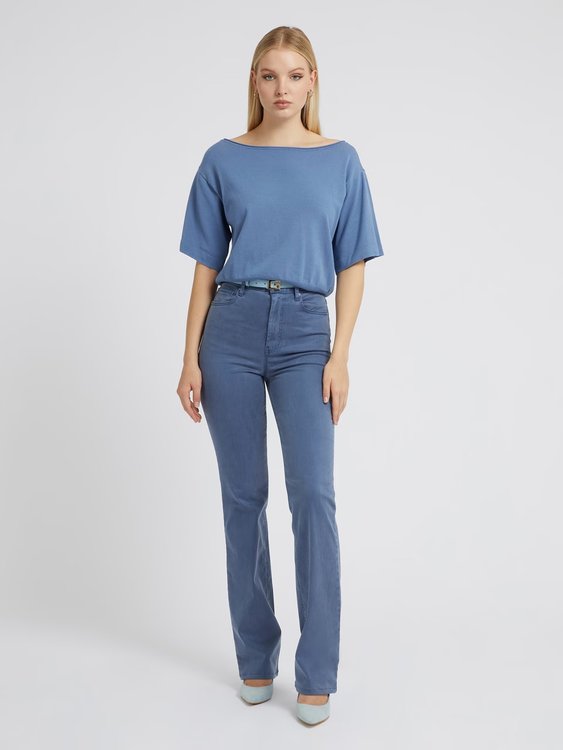 Módní 80's Straight jeany, Modrá barva, 2023