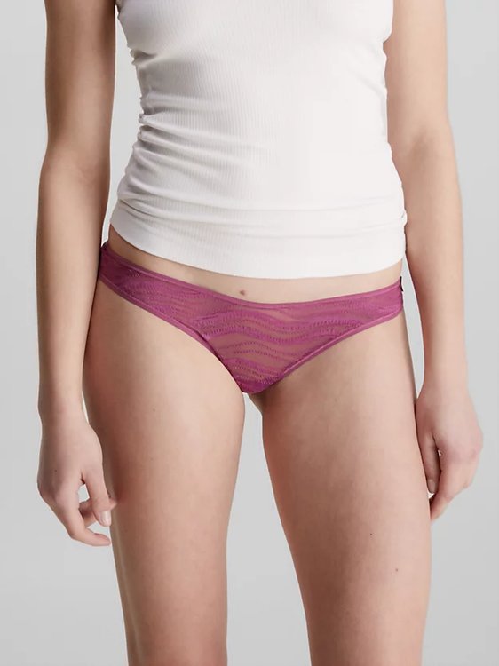 Allover Lace tanga – Calvin Klein Underwear, Fialová barva Ženy