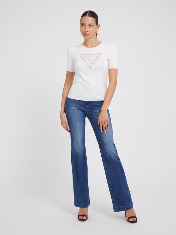 Módní Elora top, Bílá barva, 2023