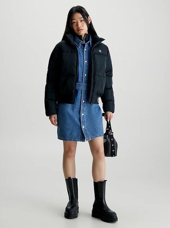 Módní Logo Hem Short bunda, Černá barva, 2023