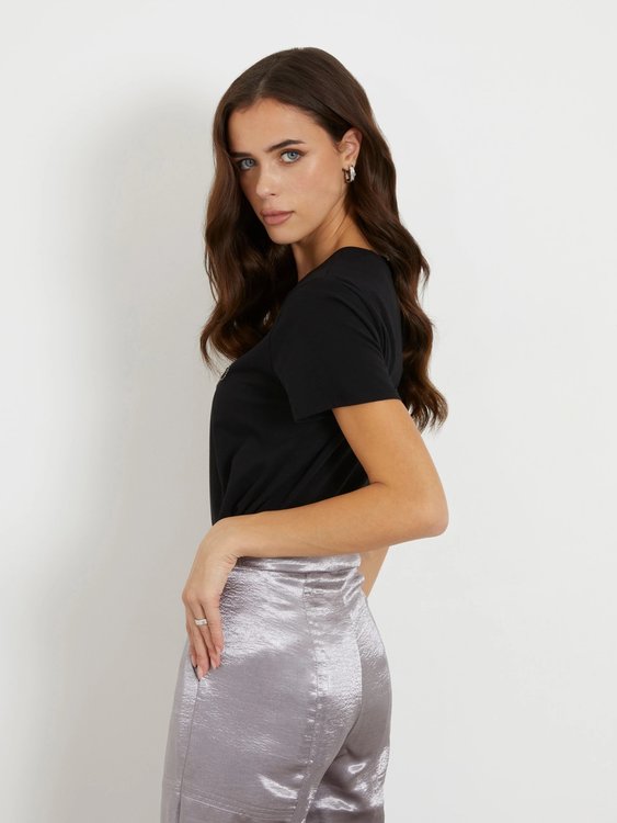 W4RI25K9RM1-JBLK TRIKO S/S – GUESS, Černá barva Ženy