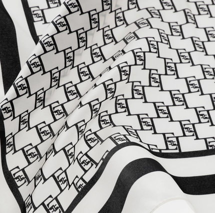 Módní Foulard šátek, Bílá, Černá barva, 2024