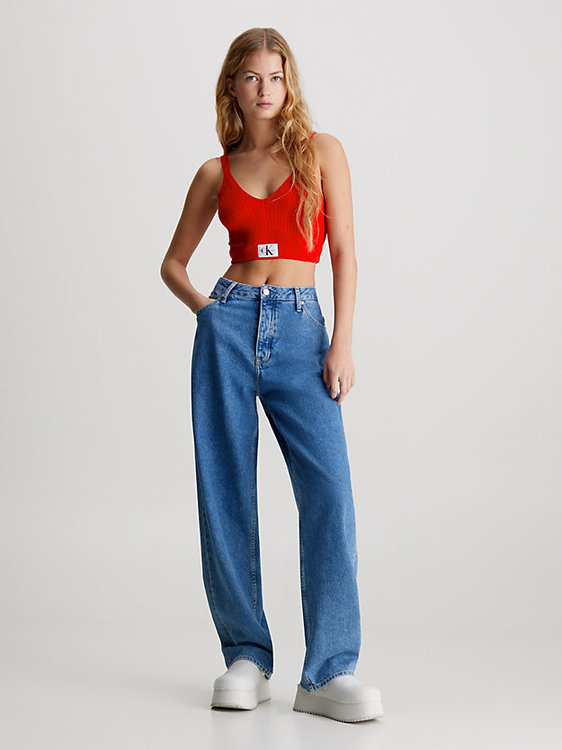 Luxusní Woven Label top, Červená barva, XS, S, M, L, XL