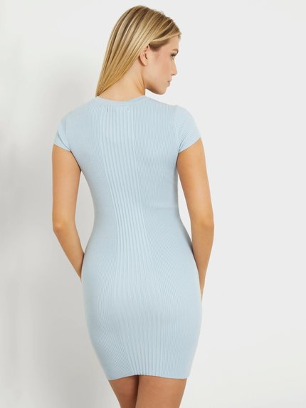 Módní Selene Lace-Up šaty, Modrá barva, 2024