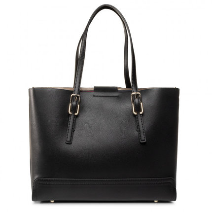 Módní TH Tote kabelka, Černá barva, 2020