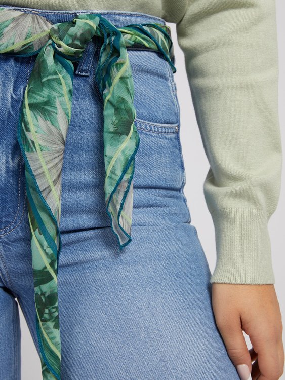 Módní Mom jeans, Modrá barva, 2022