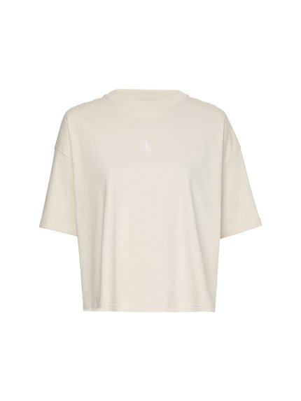 Módní Two tone monogram tričko, Béžová barva, 2022 1