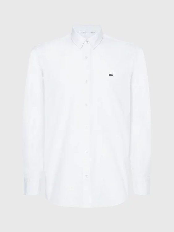 Stretch Poplin košile Bílá barva Muži