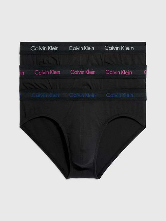 Calvin Klein Underwear – Cotton Stretch slipy 3ks, Černá barva