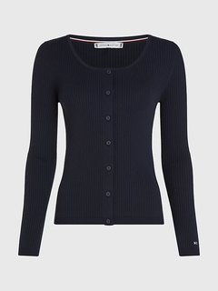 Feminine Rib Scoop svetr Navy barva Ženy