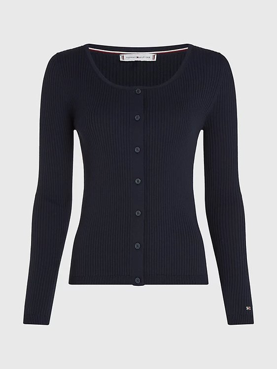 Feminine Rib Scoop svetr Navy barva Ženy