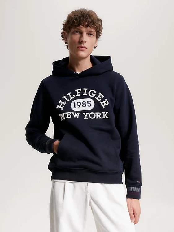 Tommy Hilfiger – Monotype Collegiate mikina, Navy barva