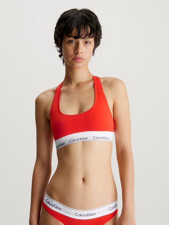 Modern Cotton braletka – Calvin Klein Underwear, Červená barva Ženy
