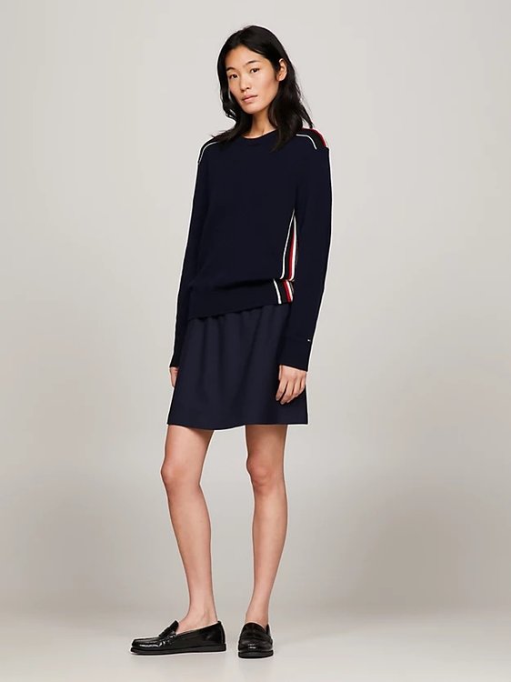 Global Stripe svetr – Tommy Hilfiger, Modrá barva Ženy