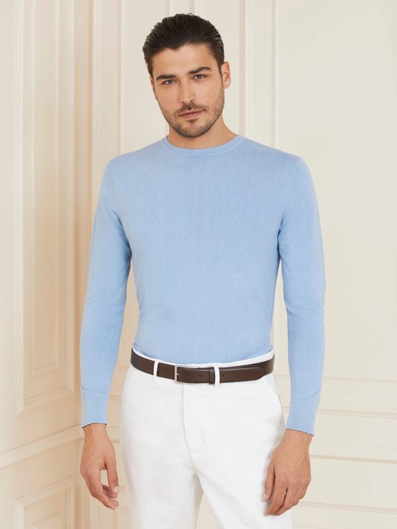 Luxusní Essential svetr, Modrá barva, M