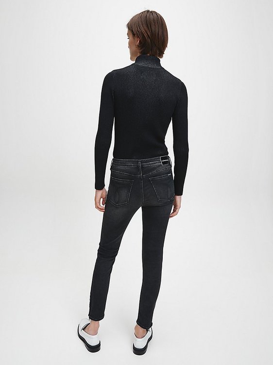 Módní Žebrový Svetr, Černá barva, 2021, 2020