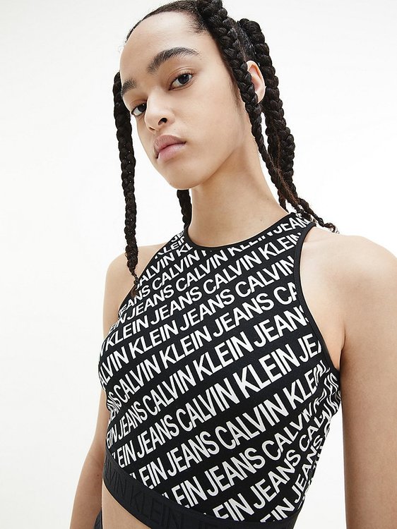 Luxusní Jersey top, Bílá, Černá barva, XS, S, M, L