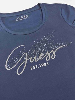 Guess – Front logo tričko, Modrá, Navy barva 2