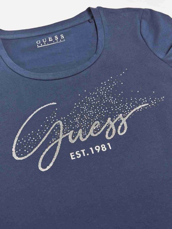 Guess – Front logo tričko, Modrá, Navy barva 2