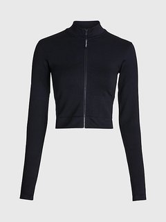 Seamless Zip Up mikina Černá barva Ženy