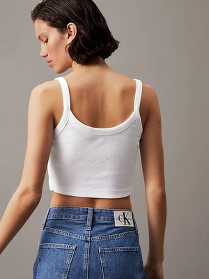 Woven Label top – Calvin Klein Jeans, Bílá barva Ženy