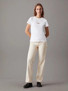 Luxusní Monologo Slim triko, Bílá barva, XS, S, M, L, XL