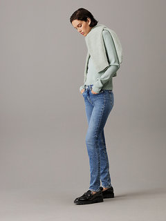 Luxusní Mid Rise Skinn jeans, Modrá barva, 24/32, 25/32, 26/32, 27/32, 28/32, 29/32, 30/32, 31/32