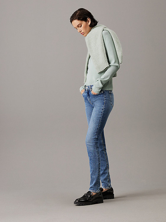 Luxusní Mid Rise Skinn jeans, Modrá barva, 24/32, 25/32, 26/32, 27/32, 28/32, 29/32, 30/32, 31/32