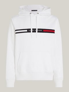 Chest Logo Drawstring mikina Bílá barva Muži