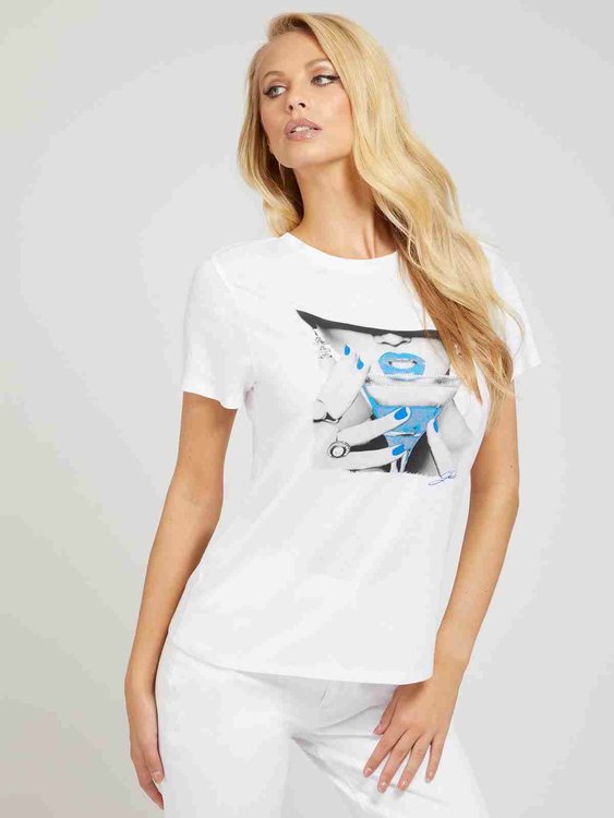 Módní Martini girl triko, Bílá barva, 2022 1