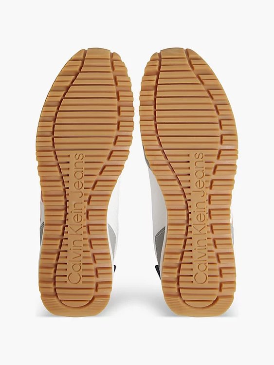 Calvin Klein Jeans, Bílá, Šedá barva Toothy Ruuner tenisky