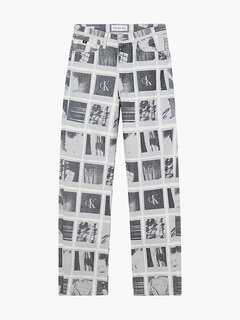 Calvin Klein Jeans, Bílá, Černá barva High rise jeany