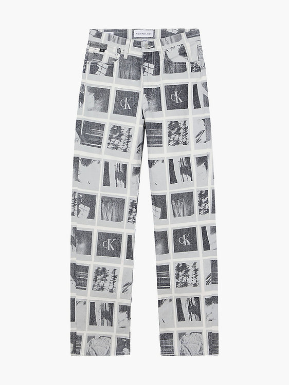 Calvin Klein Jeans, Bílá, Černá barva High rise jeany