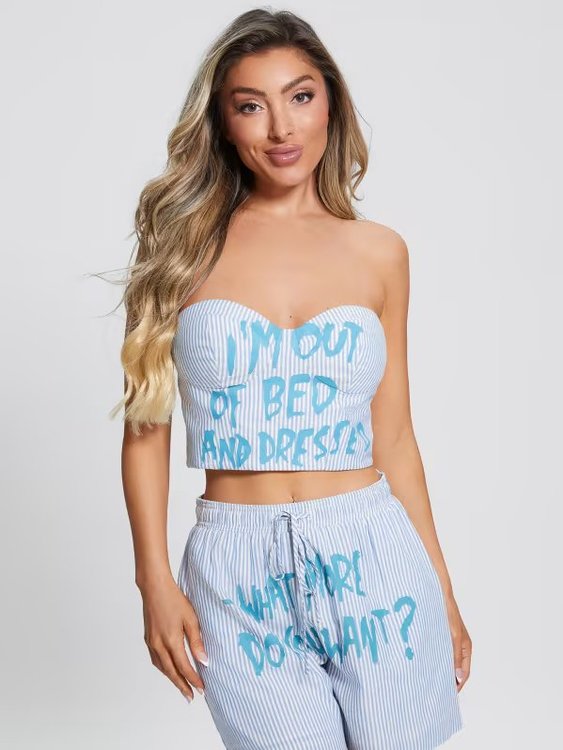 GUESS – Out Of Bed top, Modrá barva