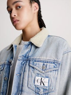 Luxusní Sherpa Denim bunda, Modrá barva, XS, S, M, L