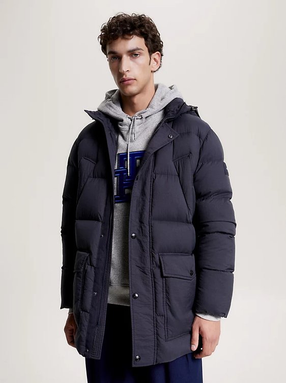 Tommy Hilfiger – Rockie Hooded bunda, Navy barva
