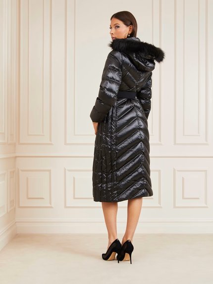 Módní Leda kabát, Černá barva, 2023